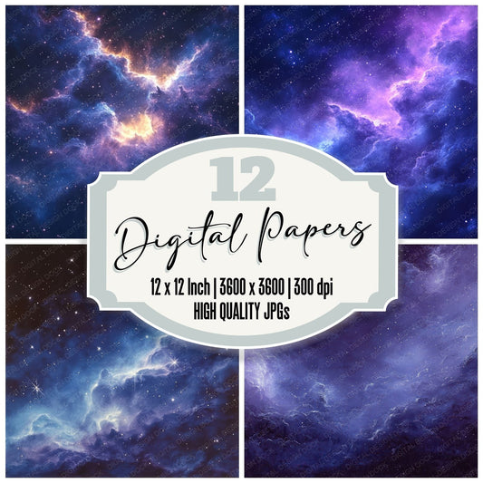 Indigo Starfield Fog Digital Paper Pack (DDD002077)