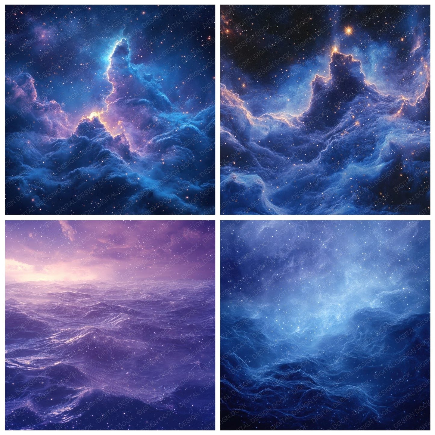 Indigo Starfield Fog Digital Paper Pack (DDD002077)