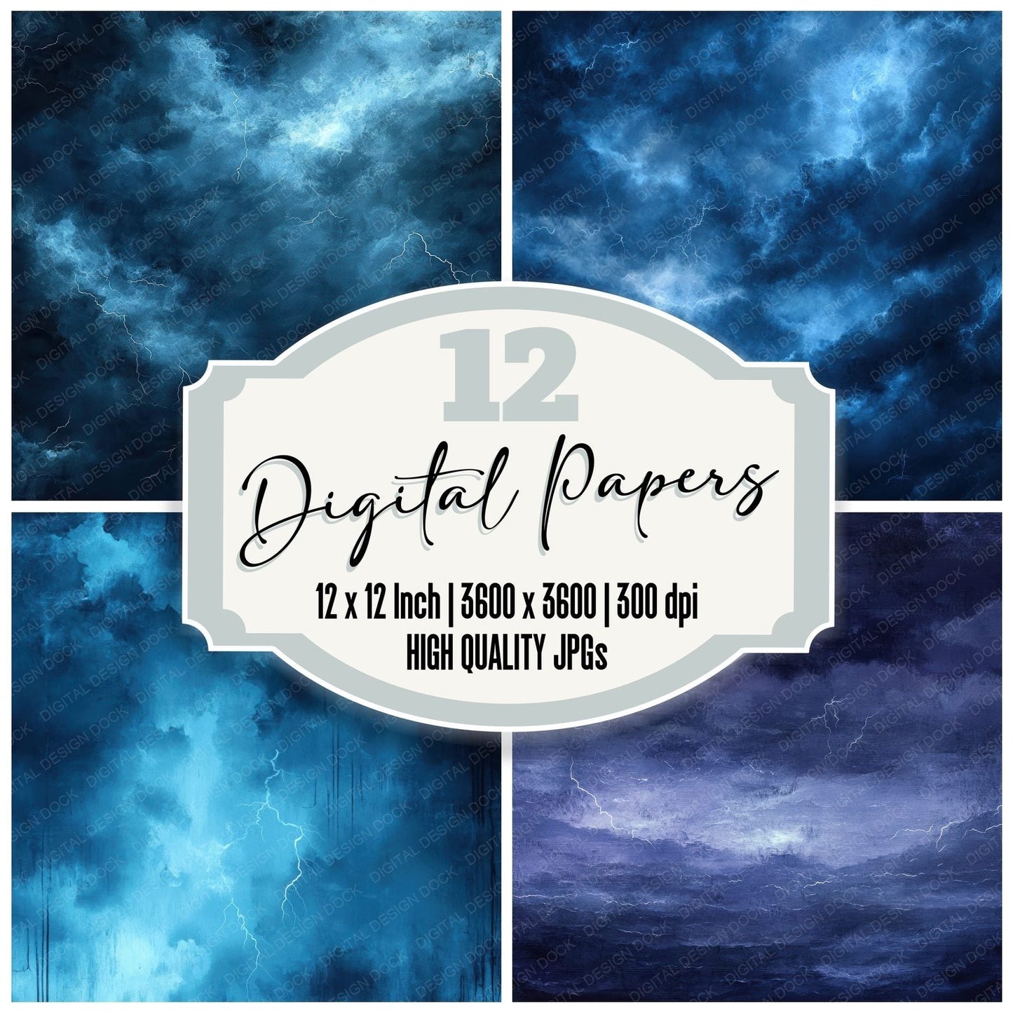 Indigo Storm Break Digital Paper Pack (DDD002078)