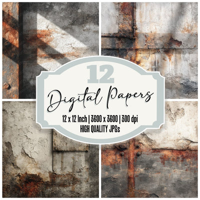 Industrial Concrete Rust Echo Digital Paper Pack (DDD002084)