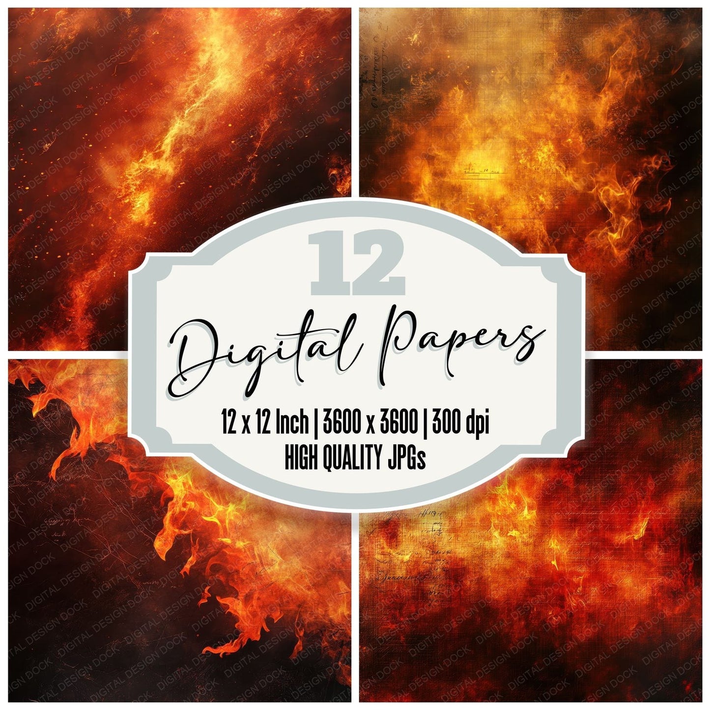 Inferno Script Flicker Digital Paper Pack (DDD002086)