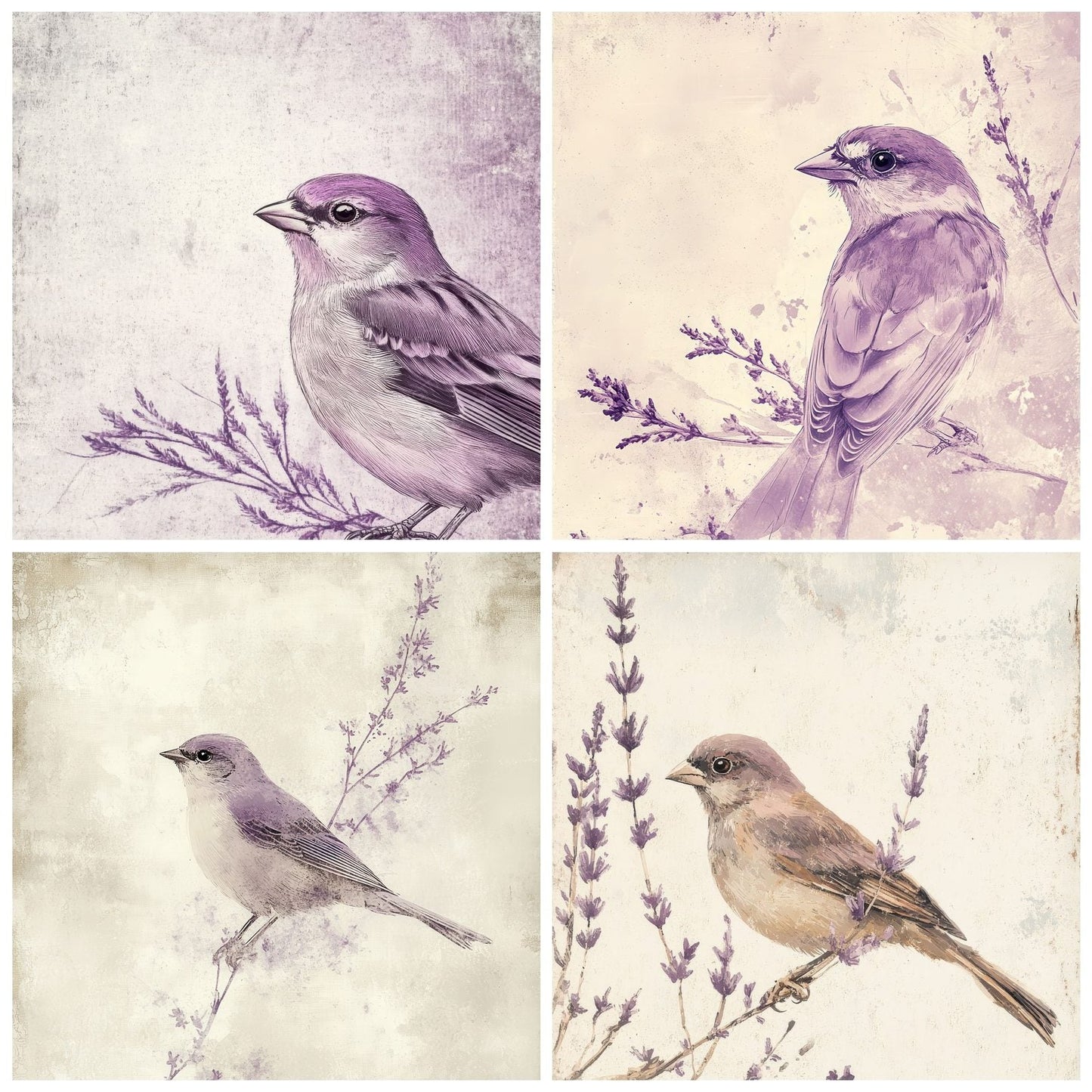 Ink Bird Lavender Detail Digital Paper Pack (DDD002088)