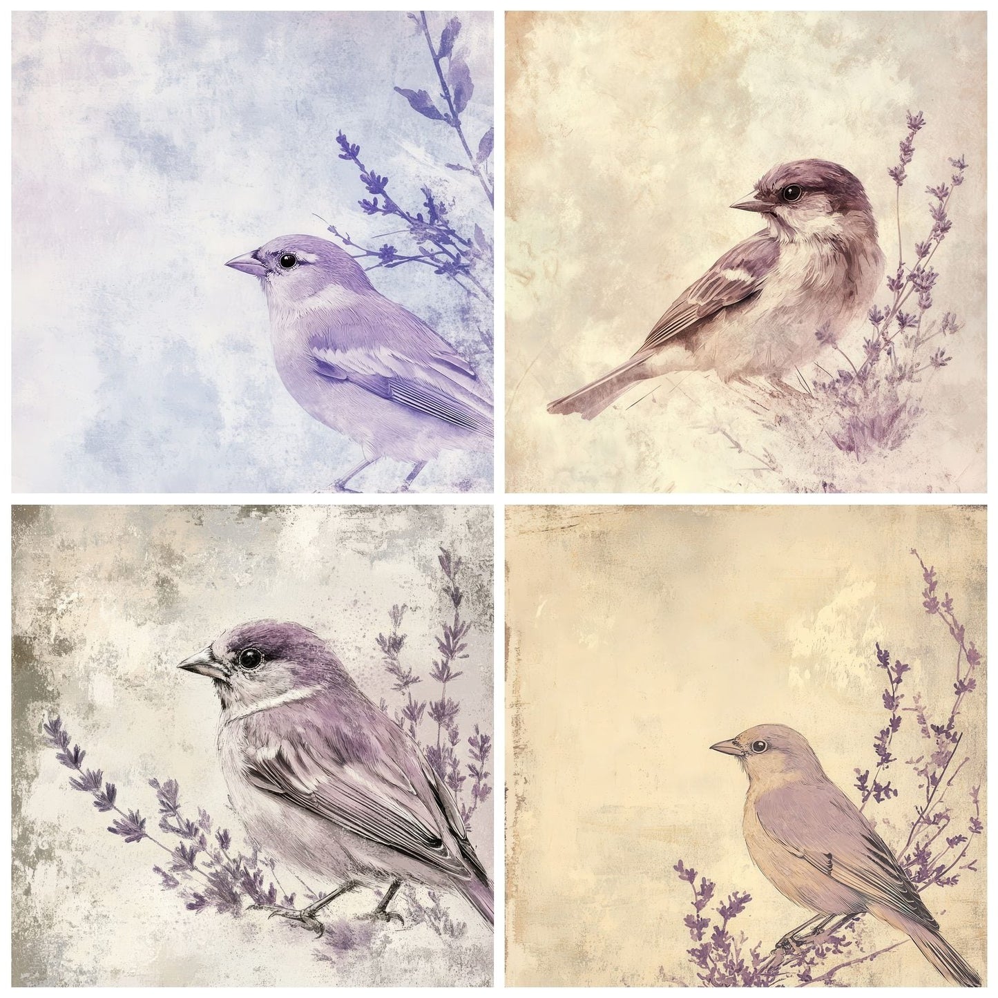 Ink Bird Lavender Detail Digital Paper Pack (DDD002088)