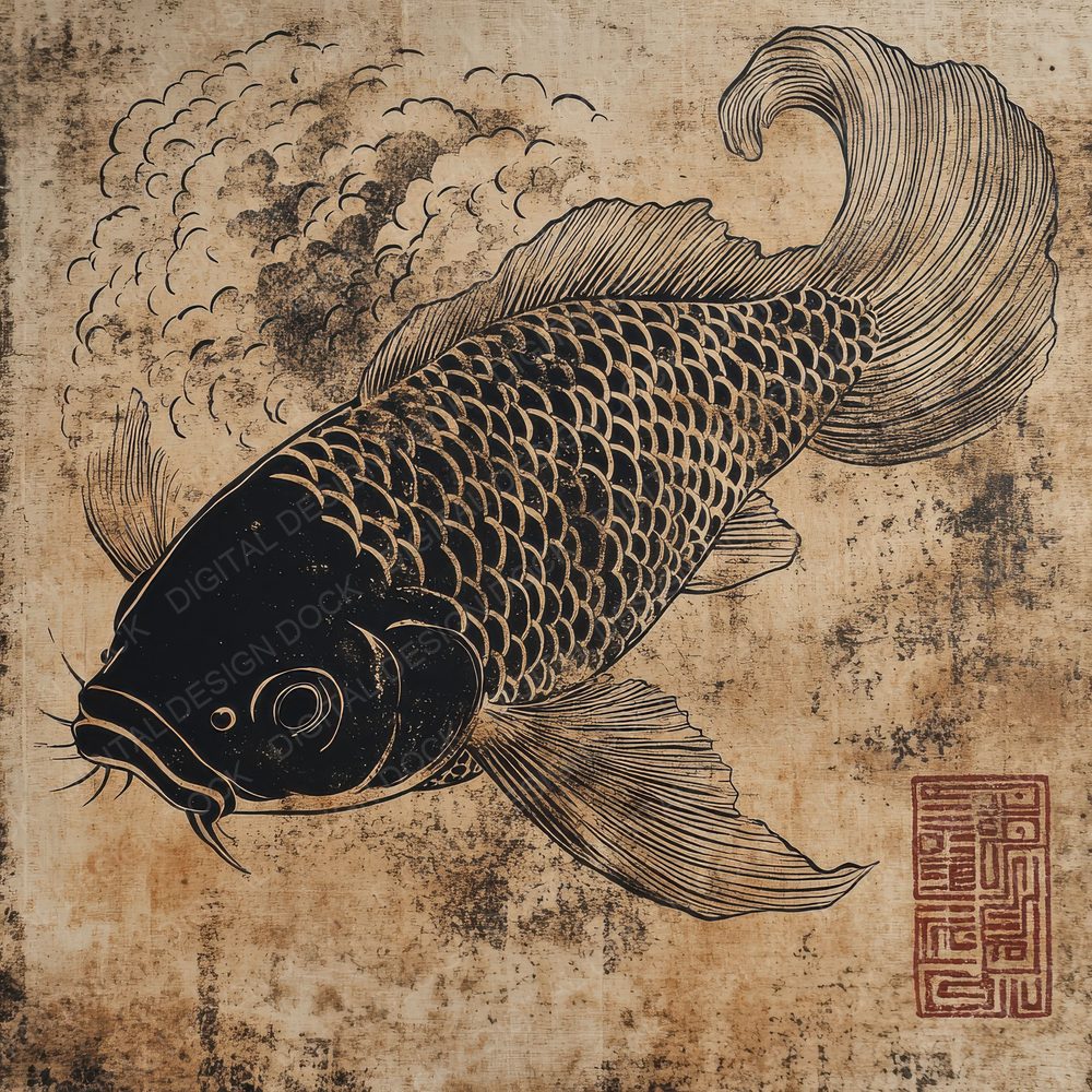 Ink Carp Ricepaper Digital Paper Pack (DDD002094)
