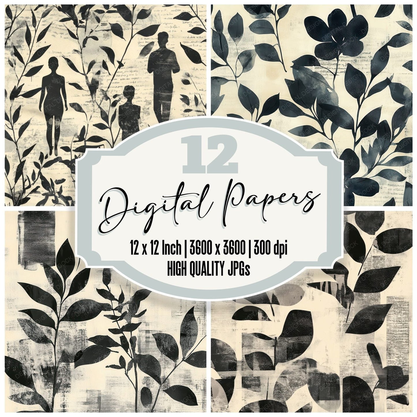 Ink Cutout Form Digital Paper Pack (DDD002097)