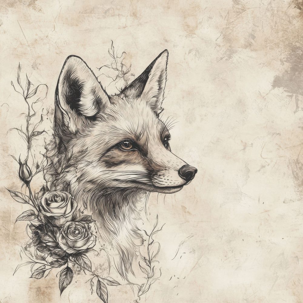 Ink Fox Rose Tangle Digital Paper Pack (DDD002105)