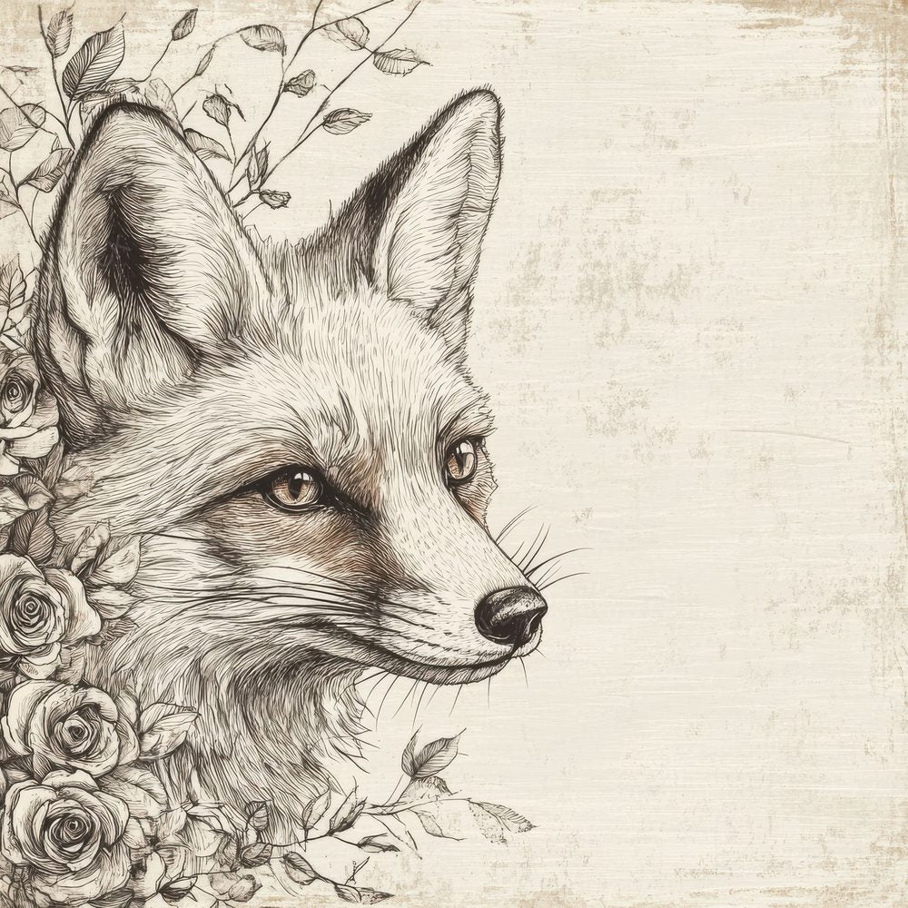Ink Fox Rose Tangle Digital Paper Pack (DDD002105)