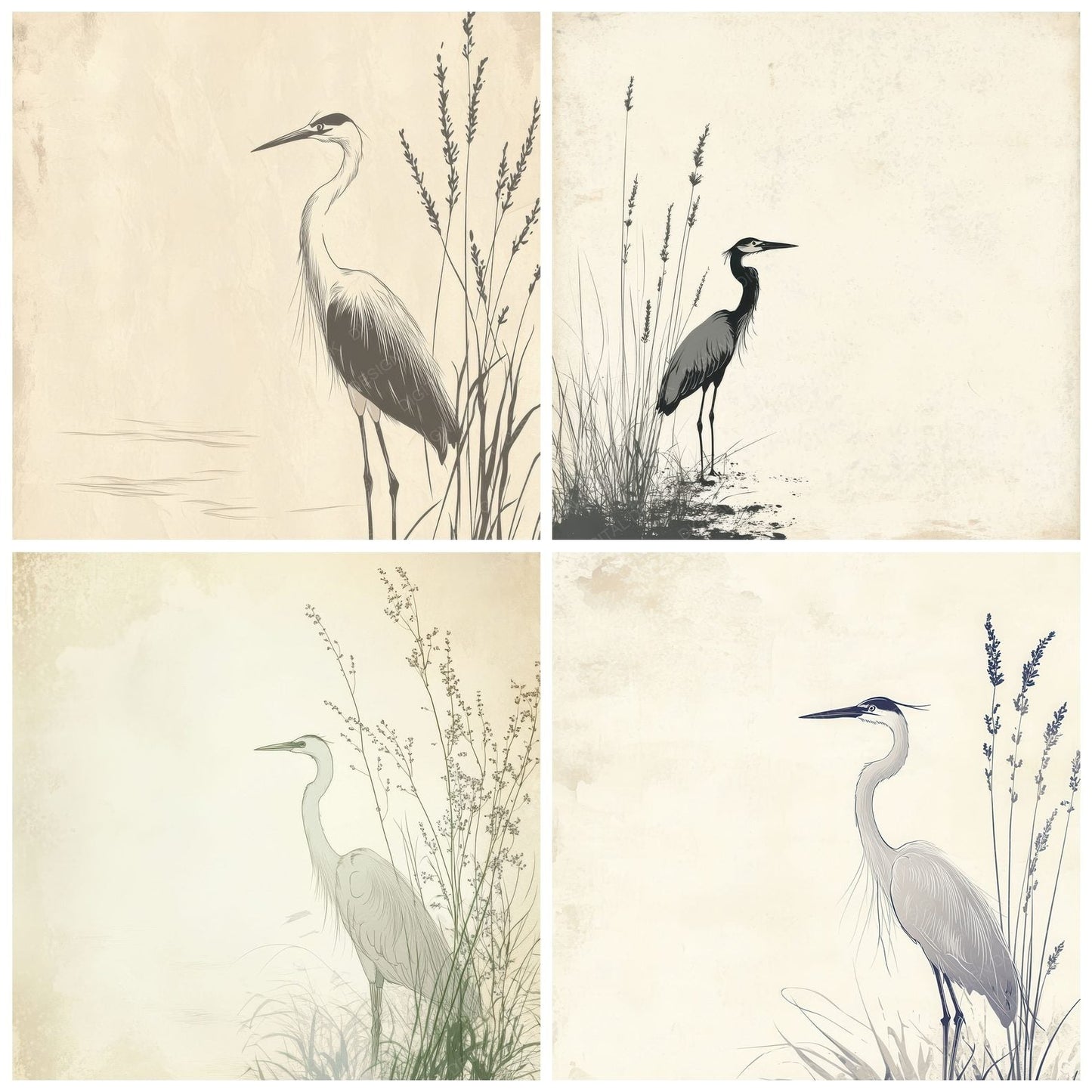 Ink Heron Lavender Reeds Digital Paper Pack (DDD002106)