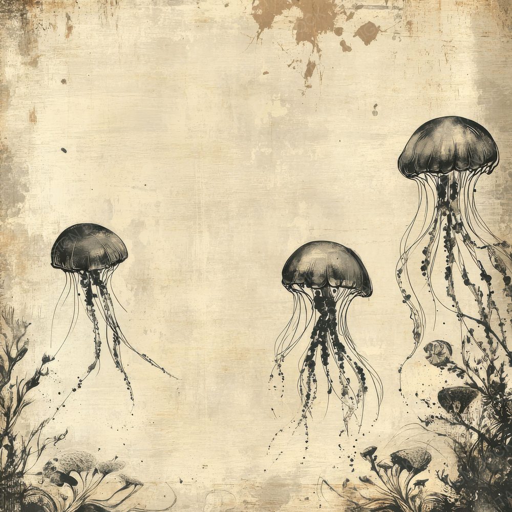 Ink Jellyfish Anemone Flow Digital Paper Pack (DDD002107)