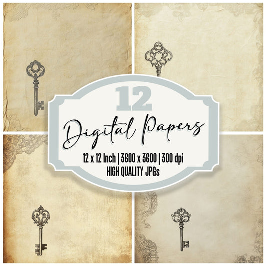 Ink Key Parchment Digital Paper Pack (DDD002108)