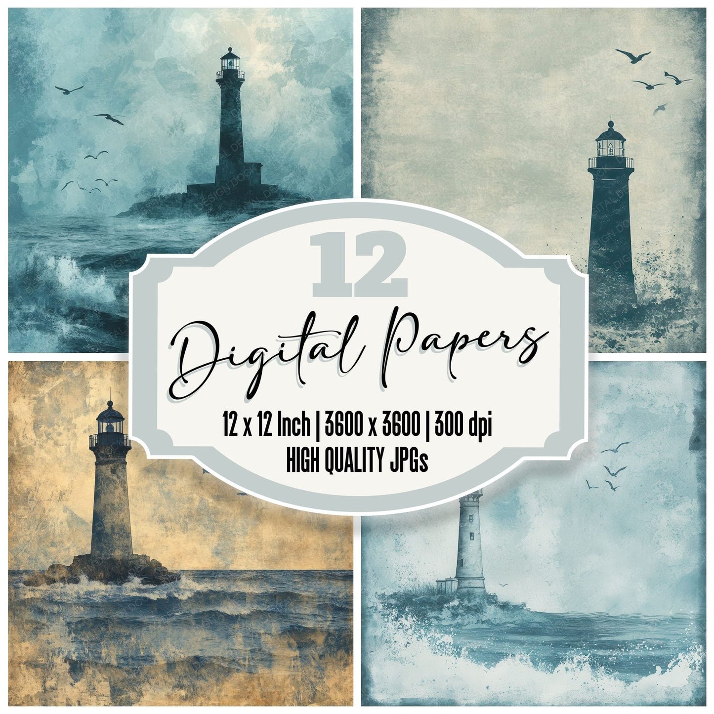 Ink Lighthouse Coast Digital Paper Pack (DDD002110)