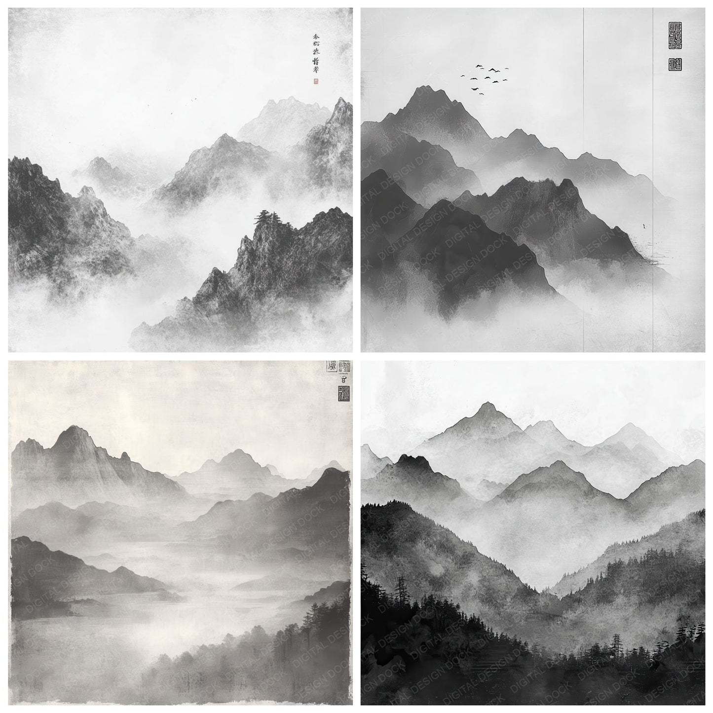 Ink Mountain Silence Digital Paper Pack (DDD002112)