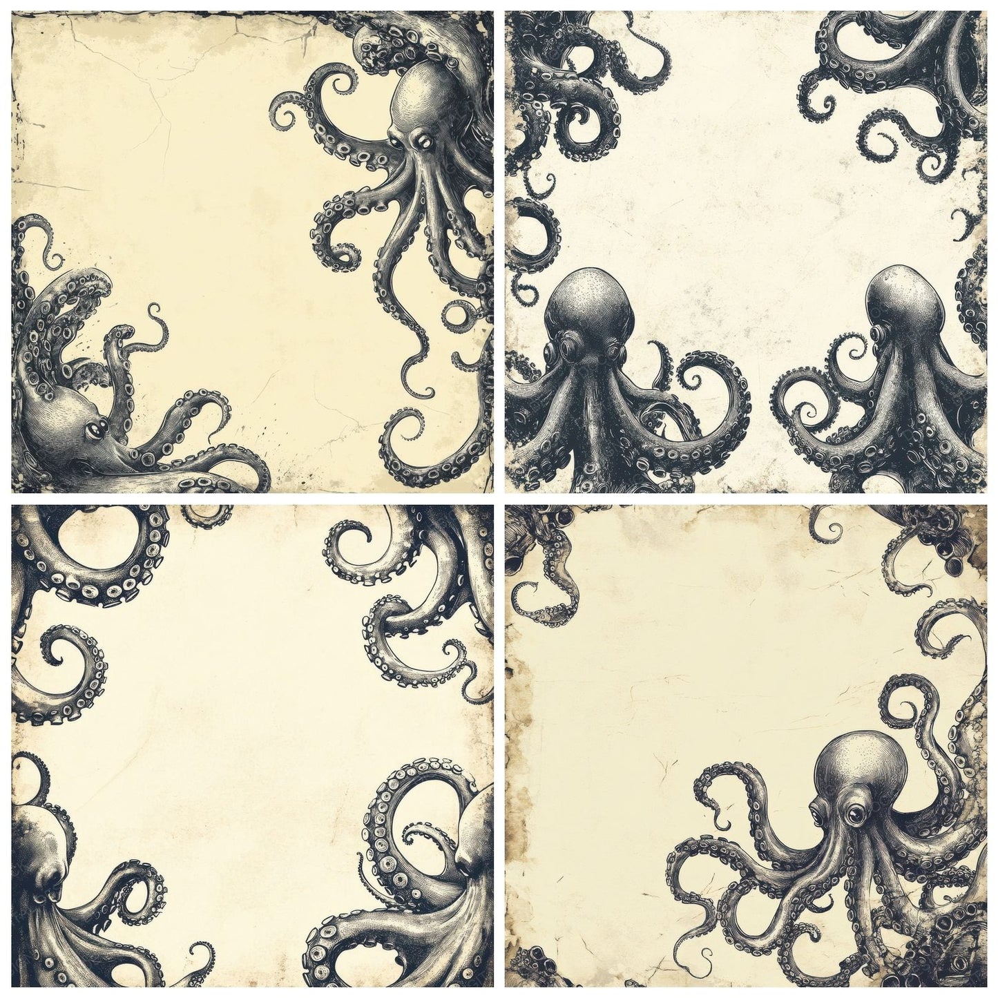 Ink Octopus Tangle Digital Paper Pack (DDD002117)