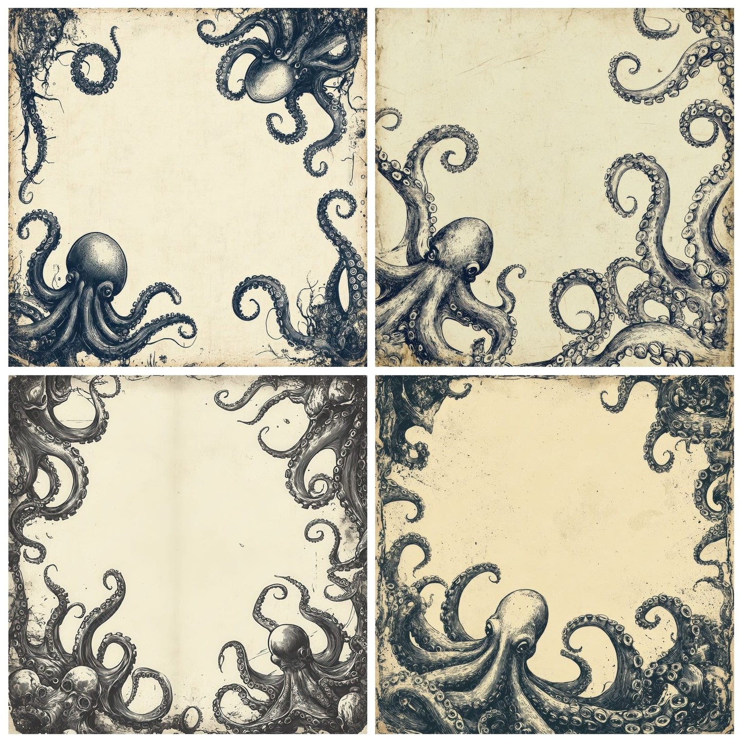 Ink Octopus Tangle Digital Paper Pack (DDD002117)