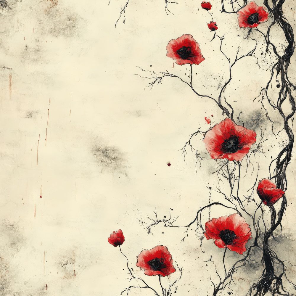 Ink Poppy Root Botanical Digital Paper Pack (DDD002119)