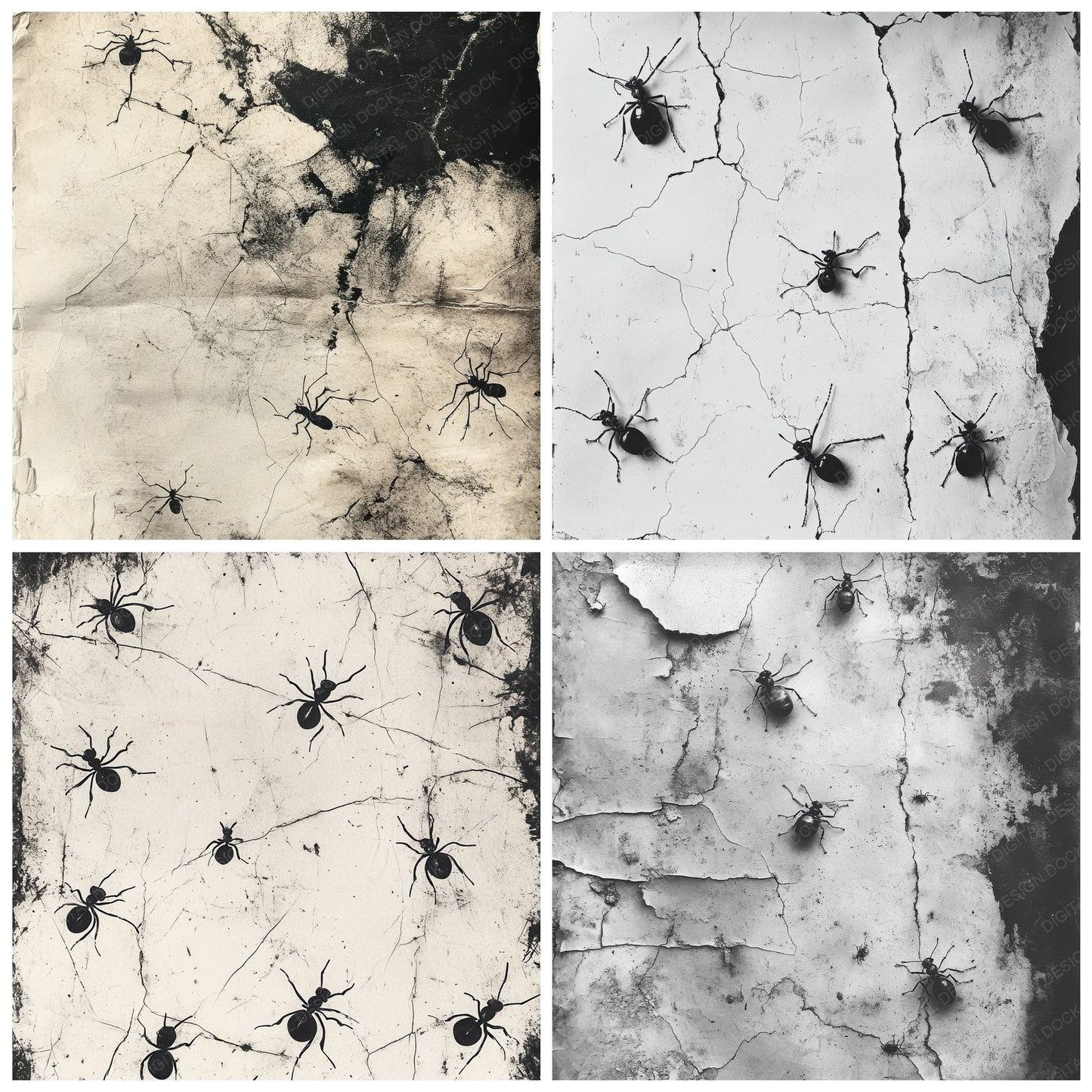 Ink Pressed Ants Digital Paper Pack (DDD002120)