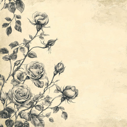 Ink Rose Vine Botanical Digital Paper Pack (DDD002123)