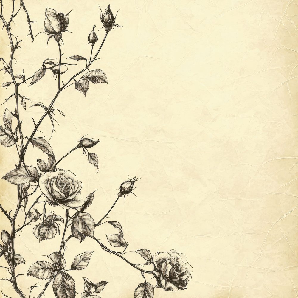Ink Rose Vine Botanical Digital Paper Pack (DDD002123)