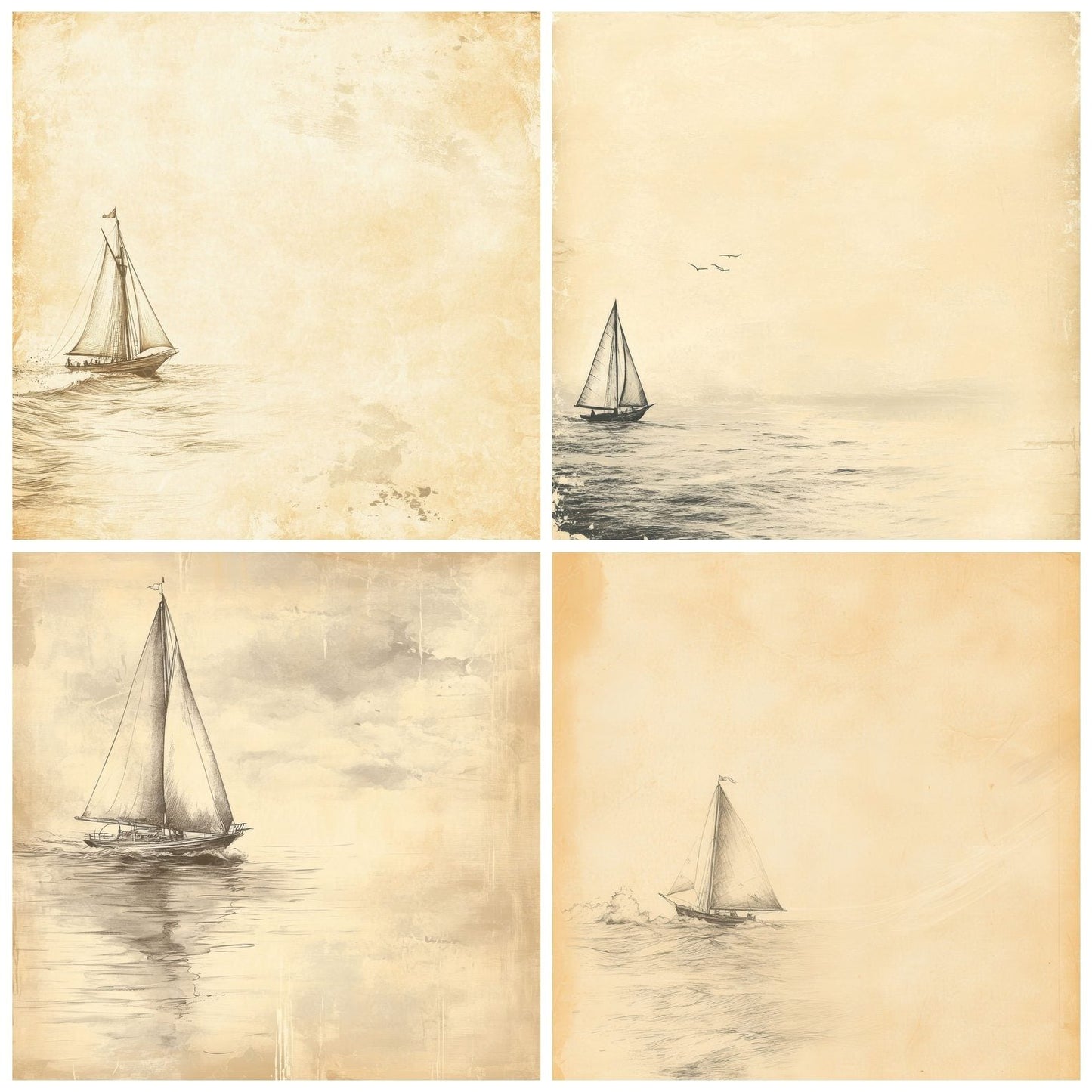 Ink Sailboat Horizon Digital Paper Pack (DDD002124)