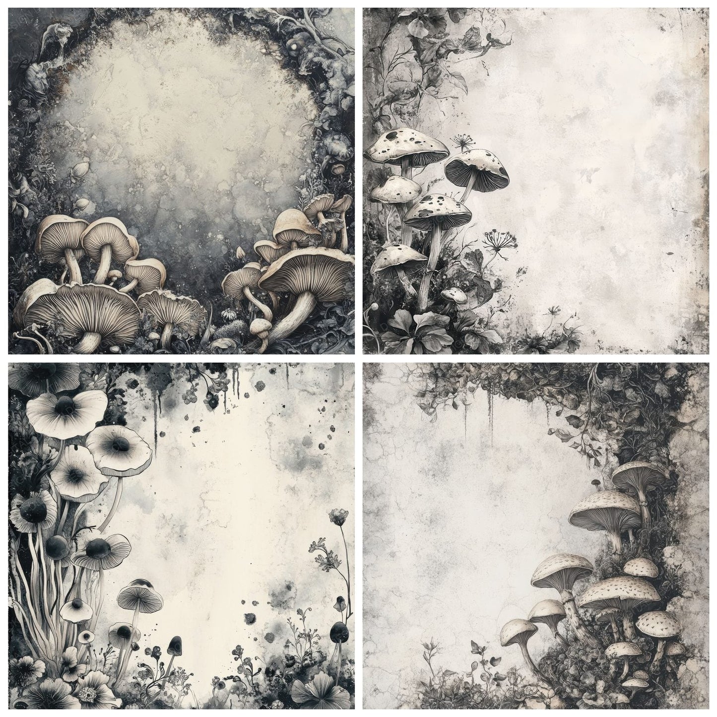 Ink Spore Frame Digital Paper Pack (DDD002129)