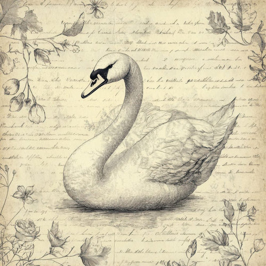 Ink Swan Botanical Digital Paper Pack (DDD002130)