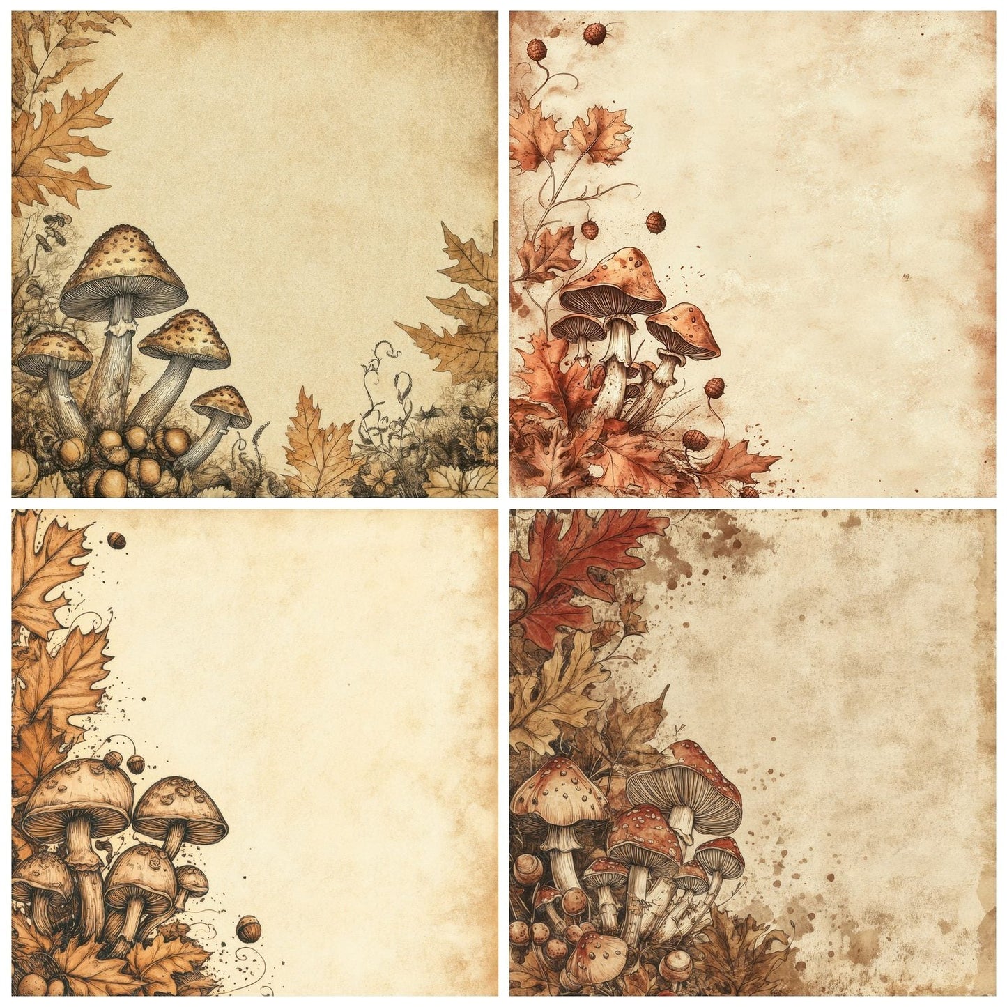 Ink Toadstool Oak Cluster Digital Paper Pack (DDD002132)