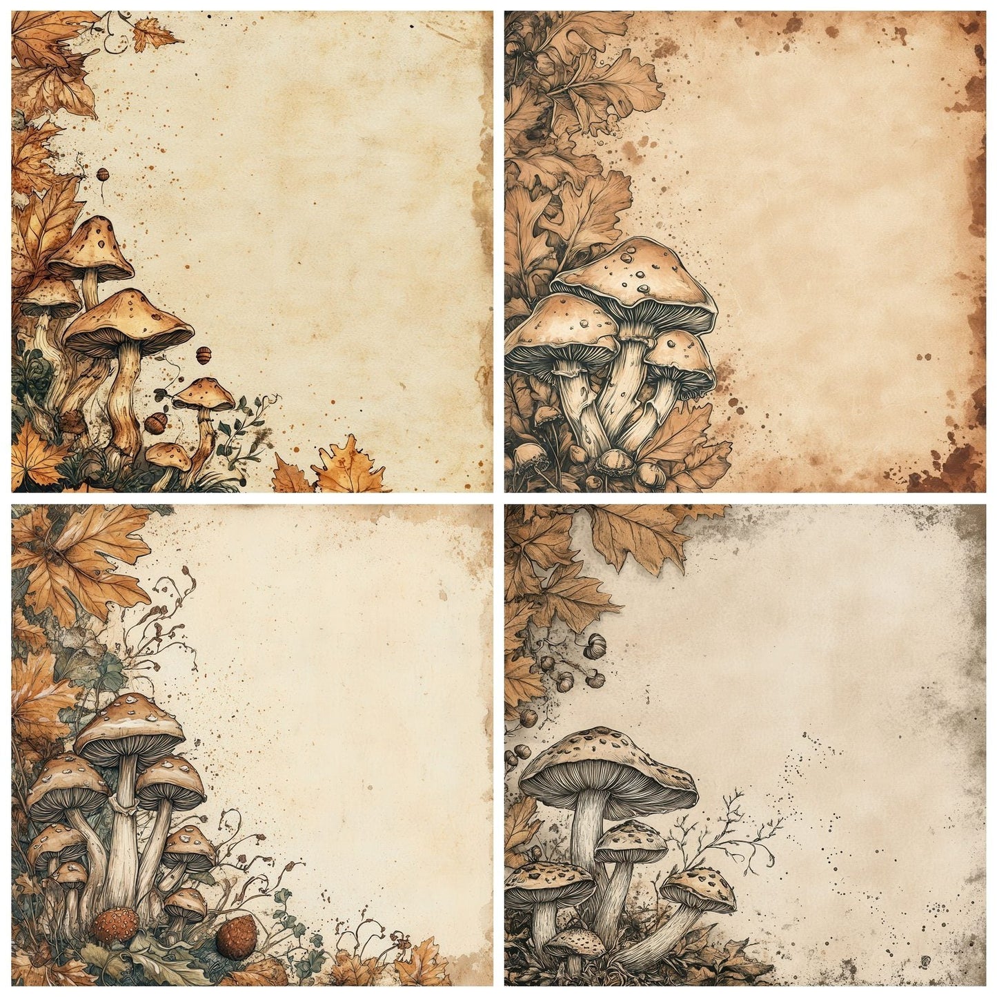 Ink Toadstool Oak Cluster Digital Paper Pack (DDD002132)