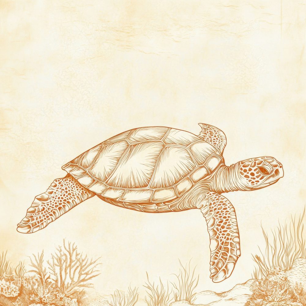 Ink Turtle Coral Overlay Digital Paper Pack (DDD002133)