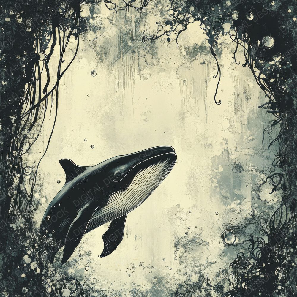 Ink Whale Kelp Border Digital Paper Pack (DDD002137)