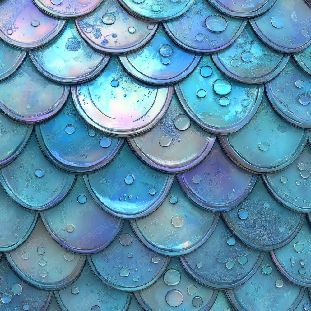 Iridescent Aqua Scale Digital Paper Pack (DDD002150)