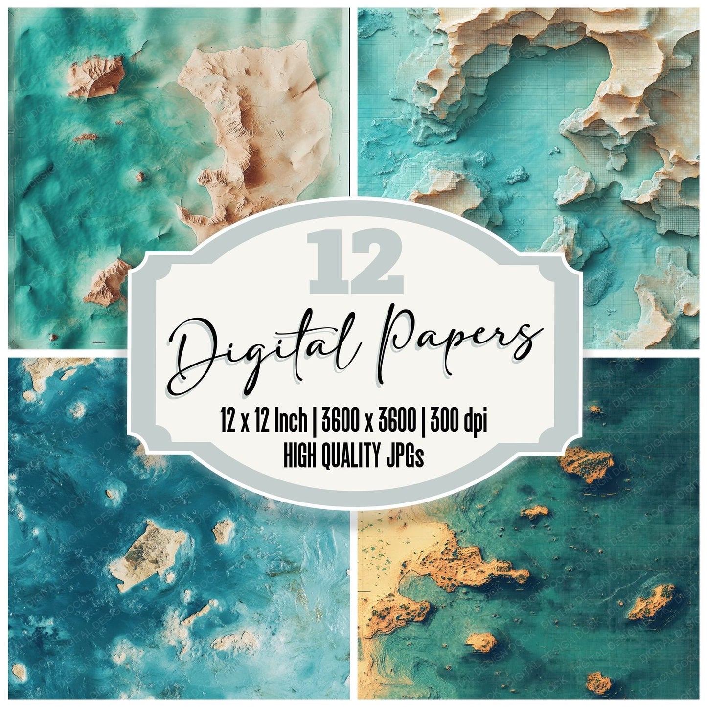 Island Satellite Pixel Digital Paper Pack (DDD002160)