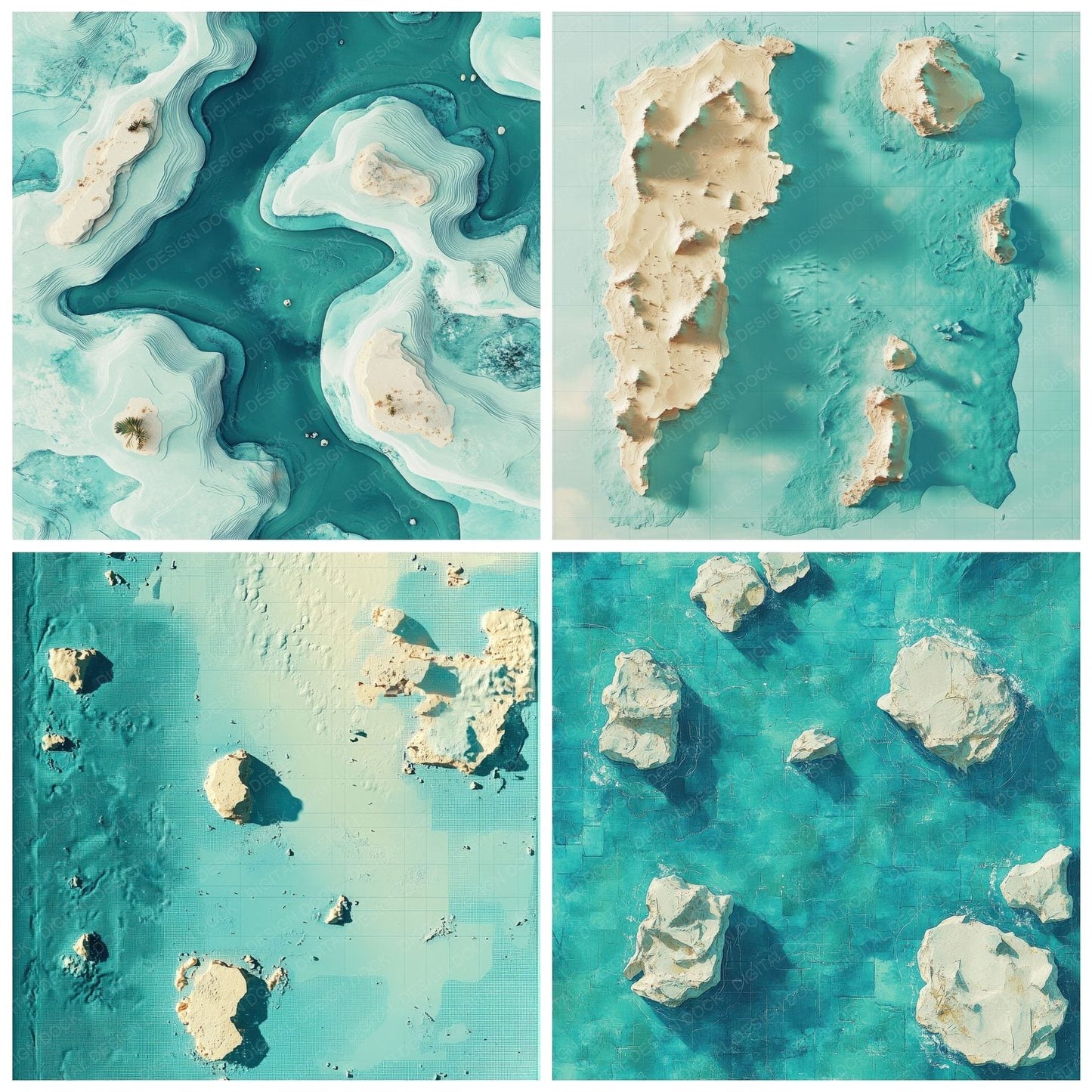 Island Satellite Pixel Digital Paper Pack (DDD002160)