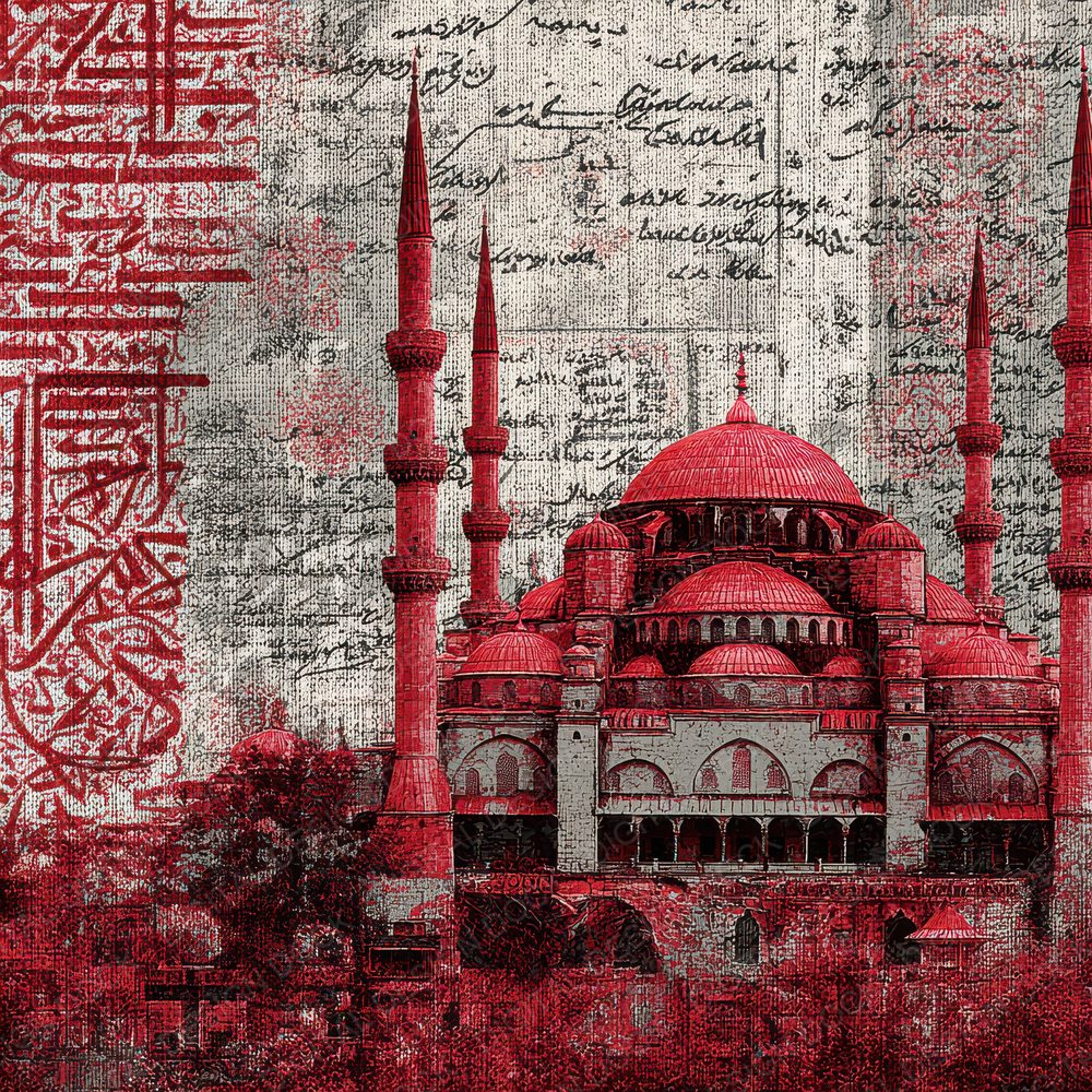 Istanbul Collage Tile Mosque Script Digital Paper Pack (DDD002162)