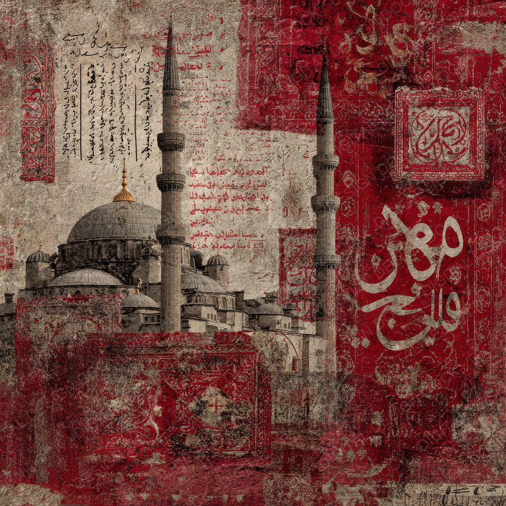 Istanbul Collage Tile Mosque Script Digital Paper Pack (DDD002162)