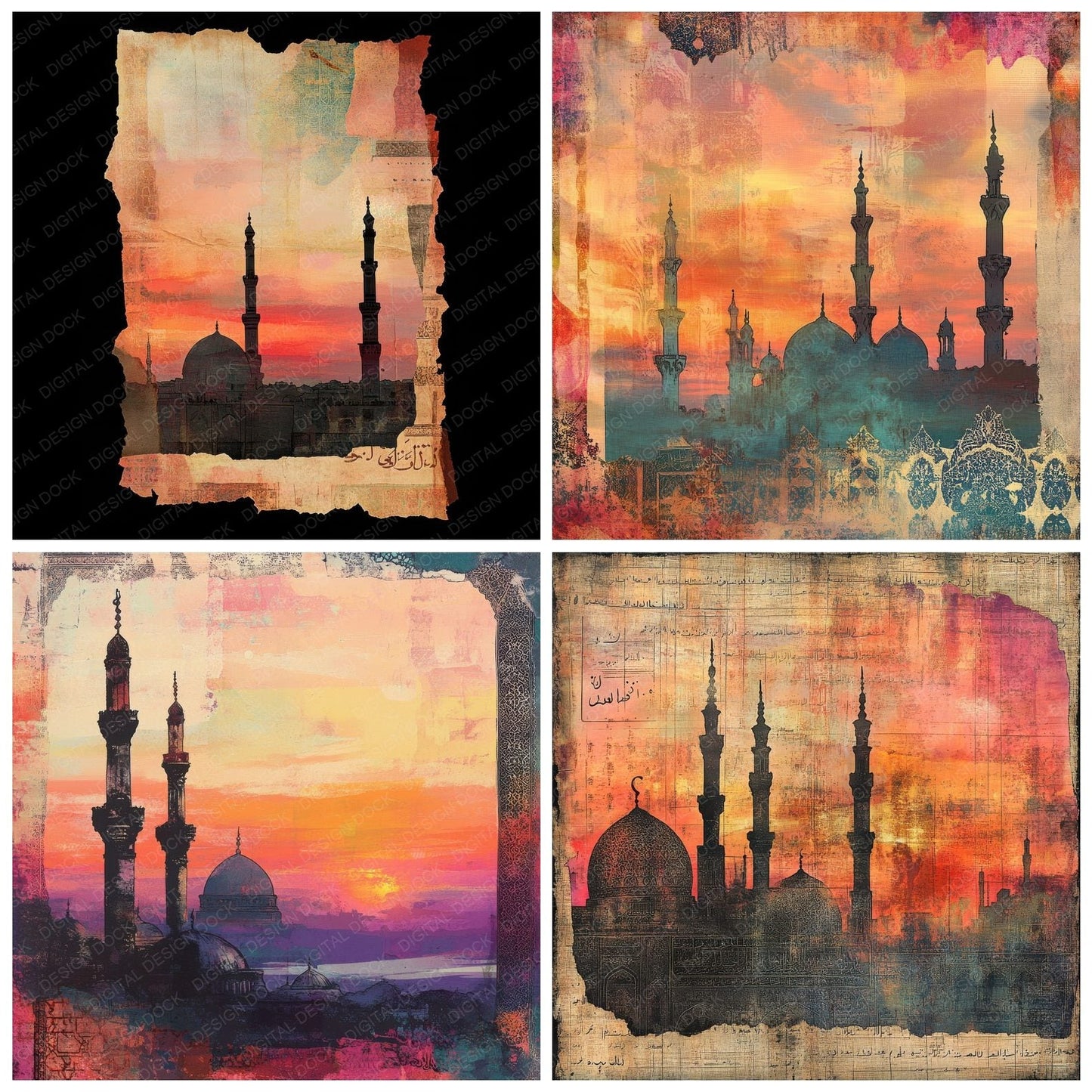 Istanbul Tile Minarets Digital Paper Pack (DDD002163)