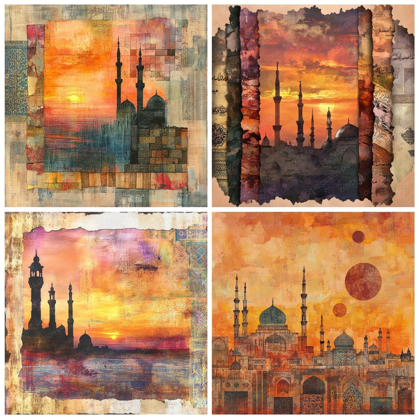 Istanbul Tile Minarets Digital Paper Pack (DDD002163)