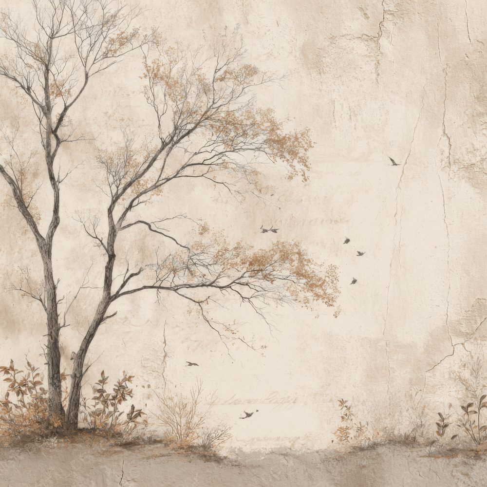 Ivory Branch Sepia Wipe Grain Digital Paper Pack (DDD002166)