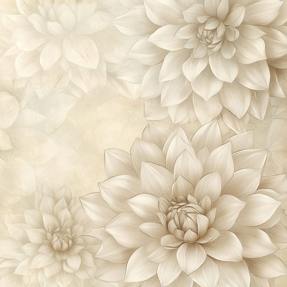 Ivory Dahlia Outline Digital Paper Pack (DDD002167)