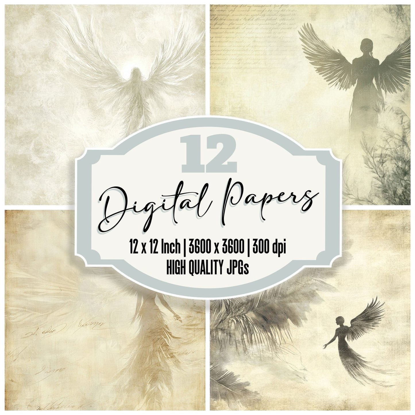 Ivory Feather Light Digital Paper Pack (DDD002169)