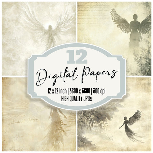 Ivory Feather Light Digital Paper Pack (DDD002169)