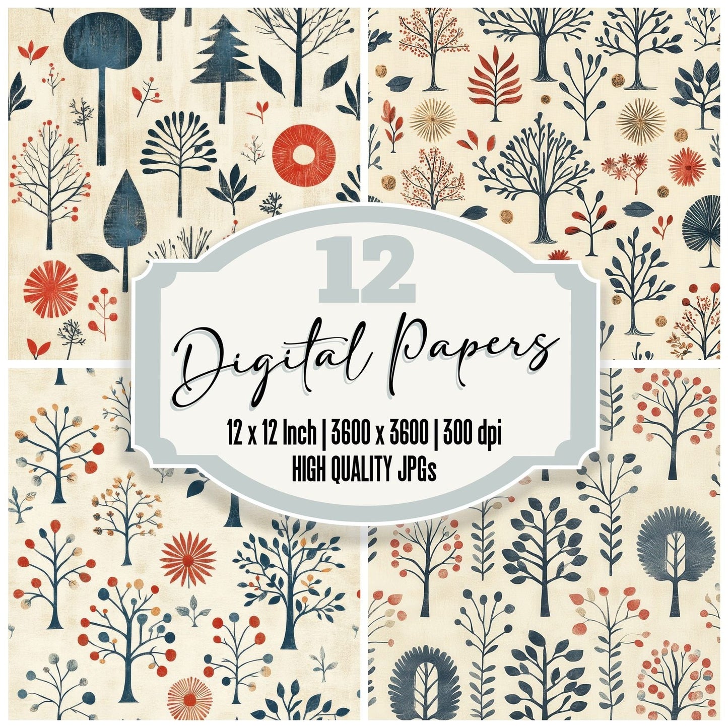 Ivory Forest Folk Digital Paper Pack (DDD002171)