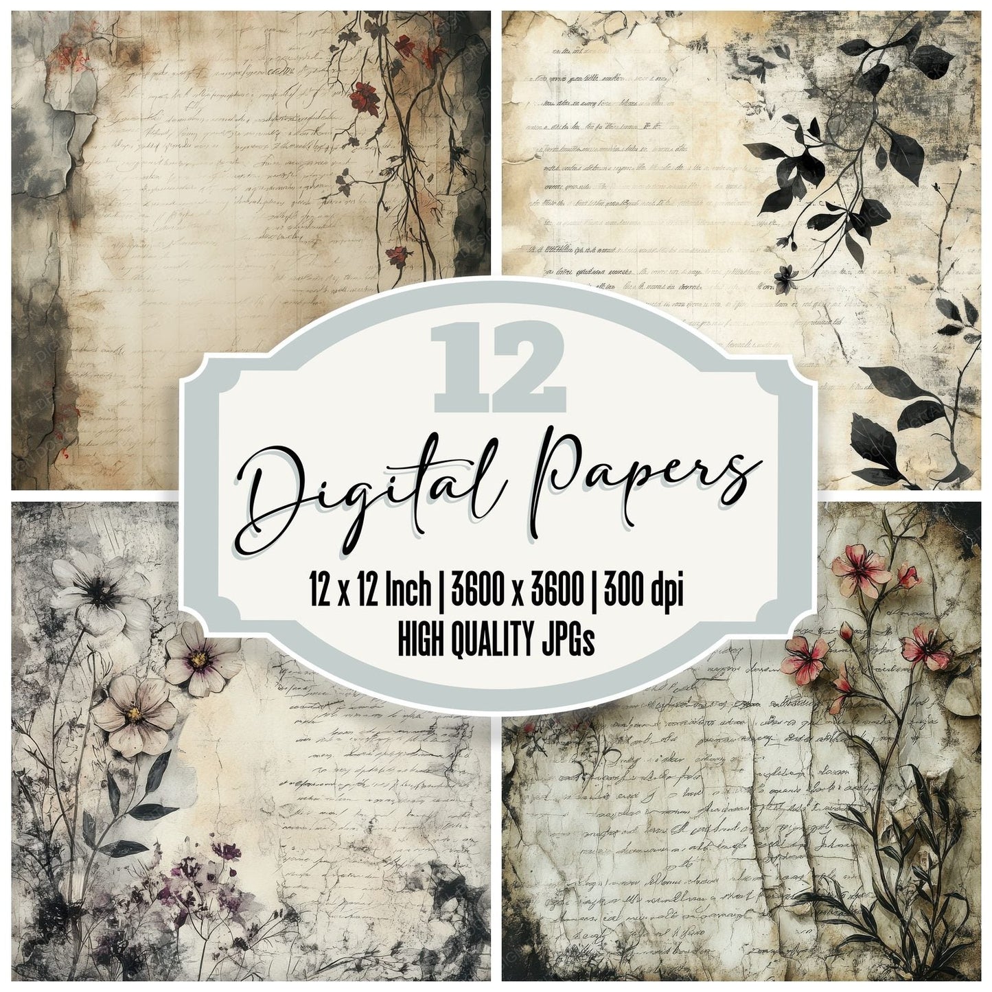 Ivory Gothic Vow Digital Paper Pack (DDD002176)