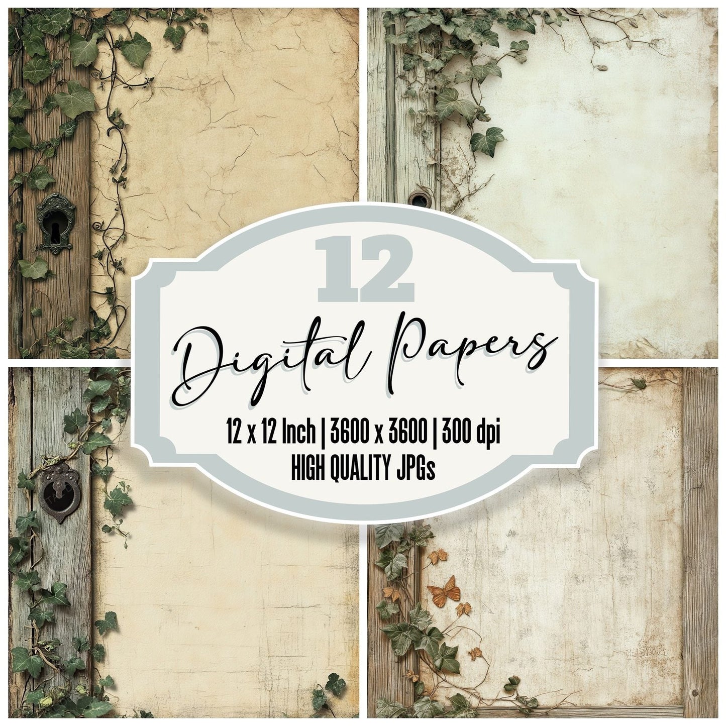 Ivy Door Wooden Frame Digital Paper Pack (DDD002185)