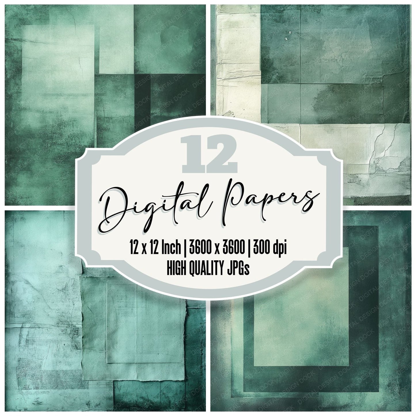 Jade Copy Frame Digital Paper Pack (DDD002190)