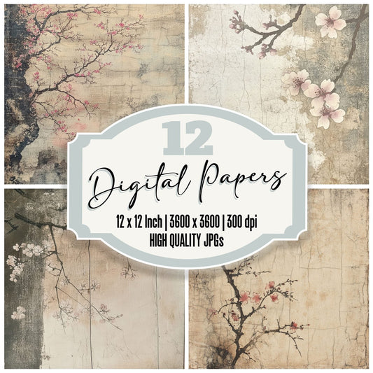 Japanese Background Background Digital Paper Pack (DDD002199)