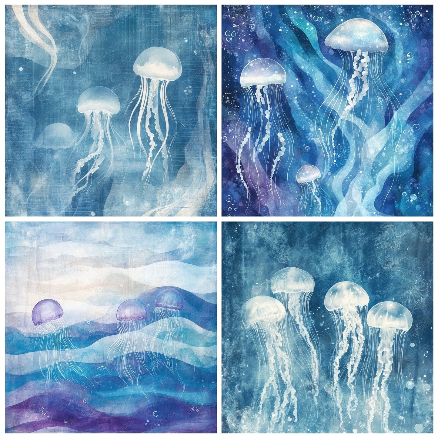 Jellyfish Water Layers Digital Paper Pack (DDD002215)