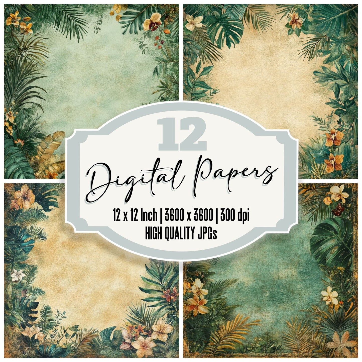 Jungle Frame Digital Paper Pack (DDD002219)