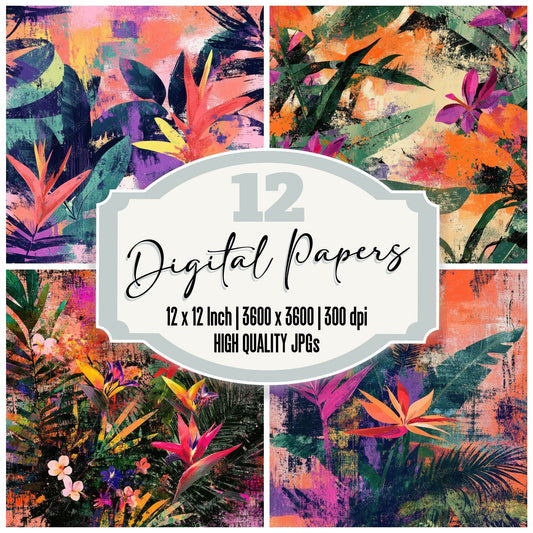 Jungle Orchid Burst Digital Paper Pack (DDD002222)