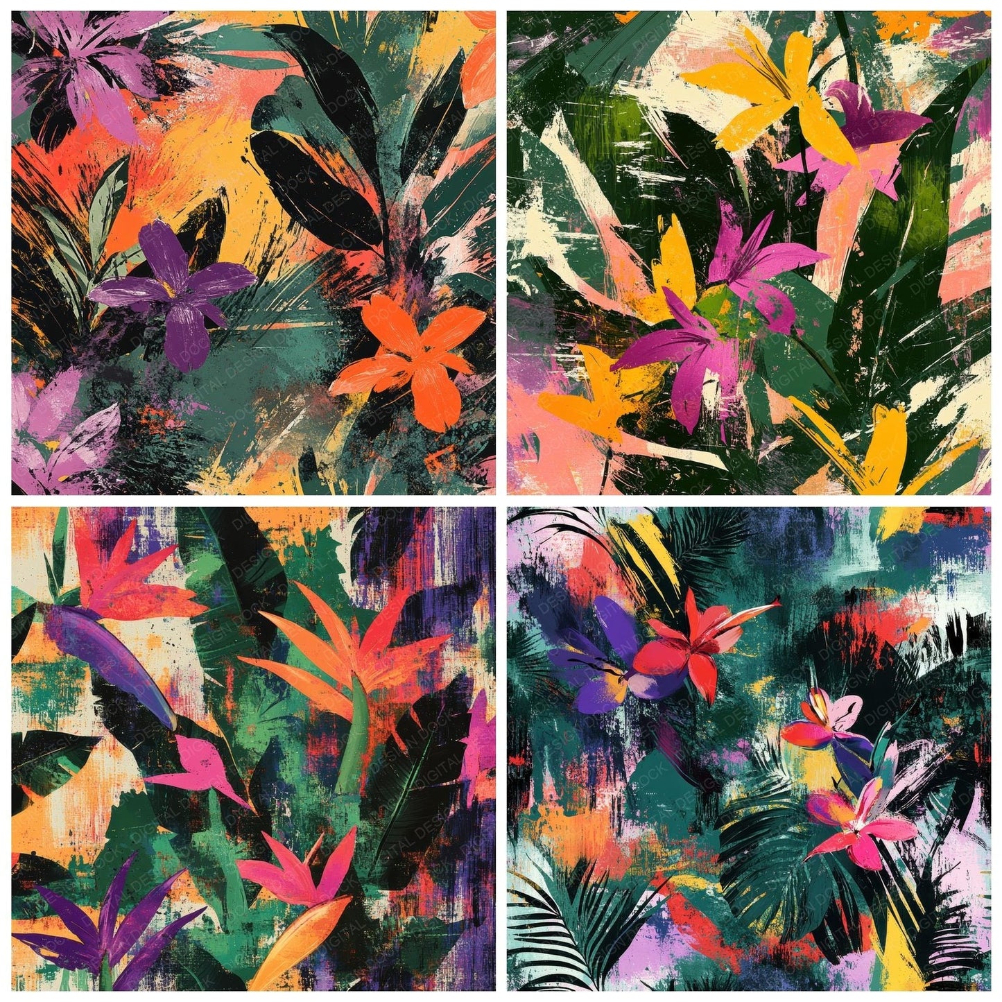 Jungle Orchid Burst Digital Paper Pack (DDD002222)