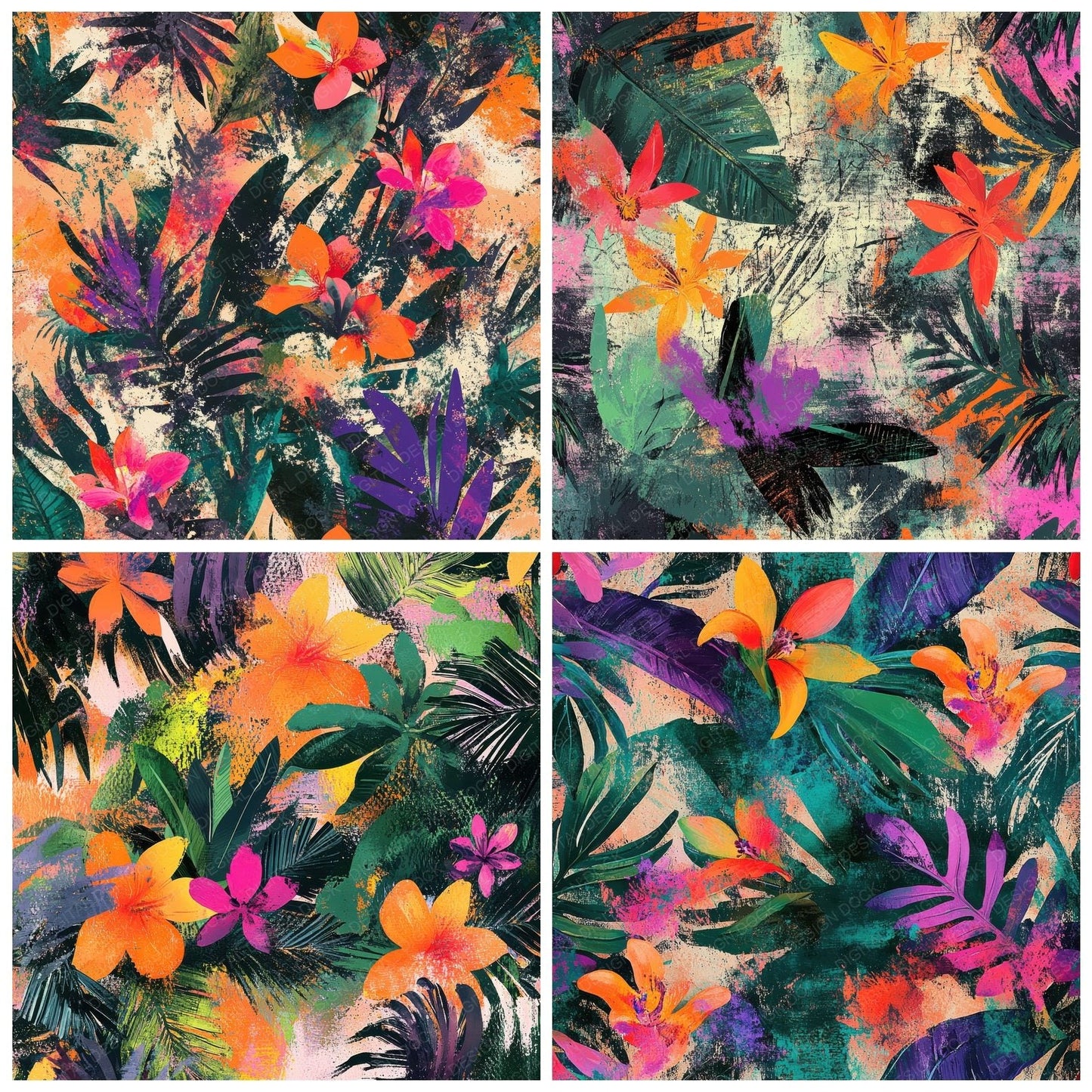 Jungle Orchid Burst Digital Paper Pack (DDD002222)